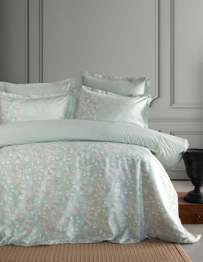 APRİCİTAS HOME ELEGANCE FRANNY ADAÇAYI SATEN NEVRESİM TAKIMI ÇİFT KİŞİLİK