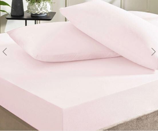 Taç Ranforce Lastikli Tek Kişilik Çarşaf Set Pudra