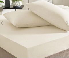 Taç Ranforce Lastikli Çift Kişilik Çarşaf Set Ekru