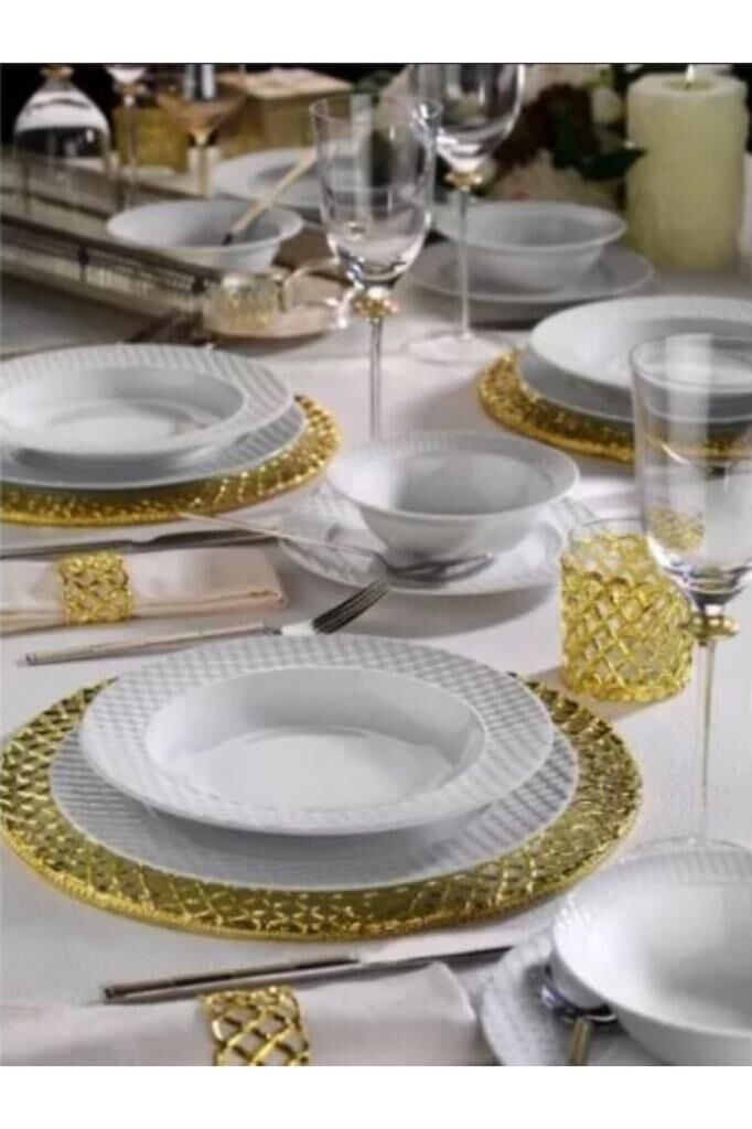 Kütahya Porselen Ekose 48 Parça 12 Kişilik Yemek Takımı