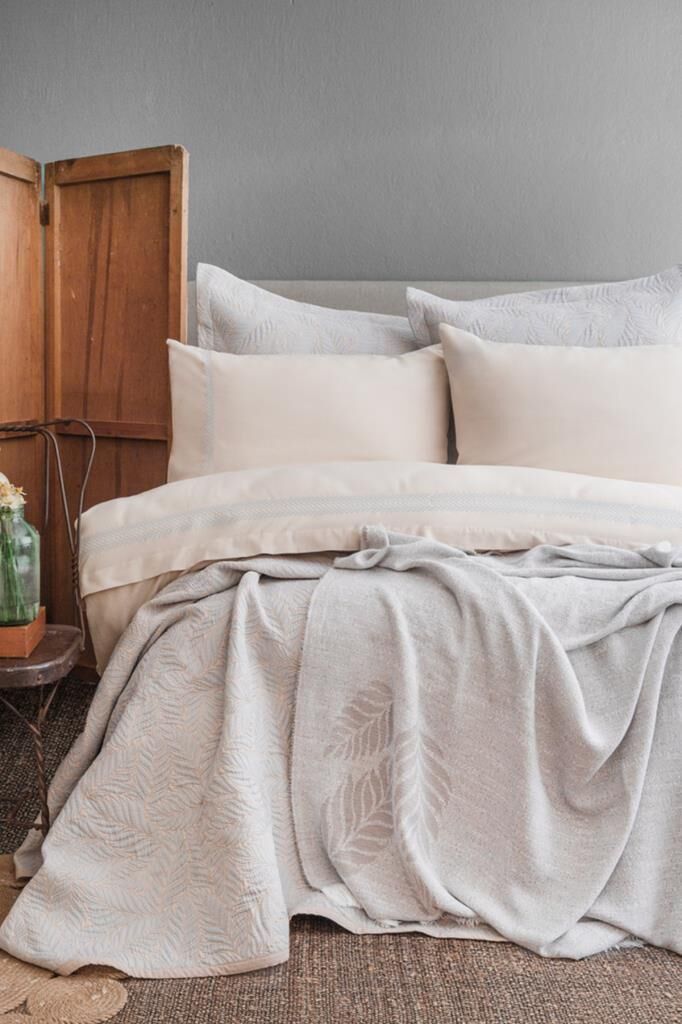 Apricitas Home Çift Kişilik Yatak Örtülü Nevresim Set Elisay Blue