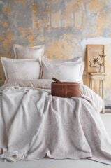 Apricitas Home Çift Kişilik Yatak Örtülü Nevresim Set Sorella Beige