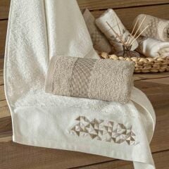 Taç Lume 6'lı Pamuk Havlu Seti Krem Camel