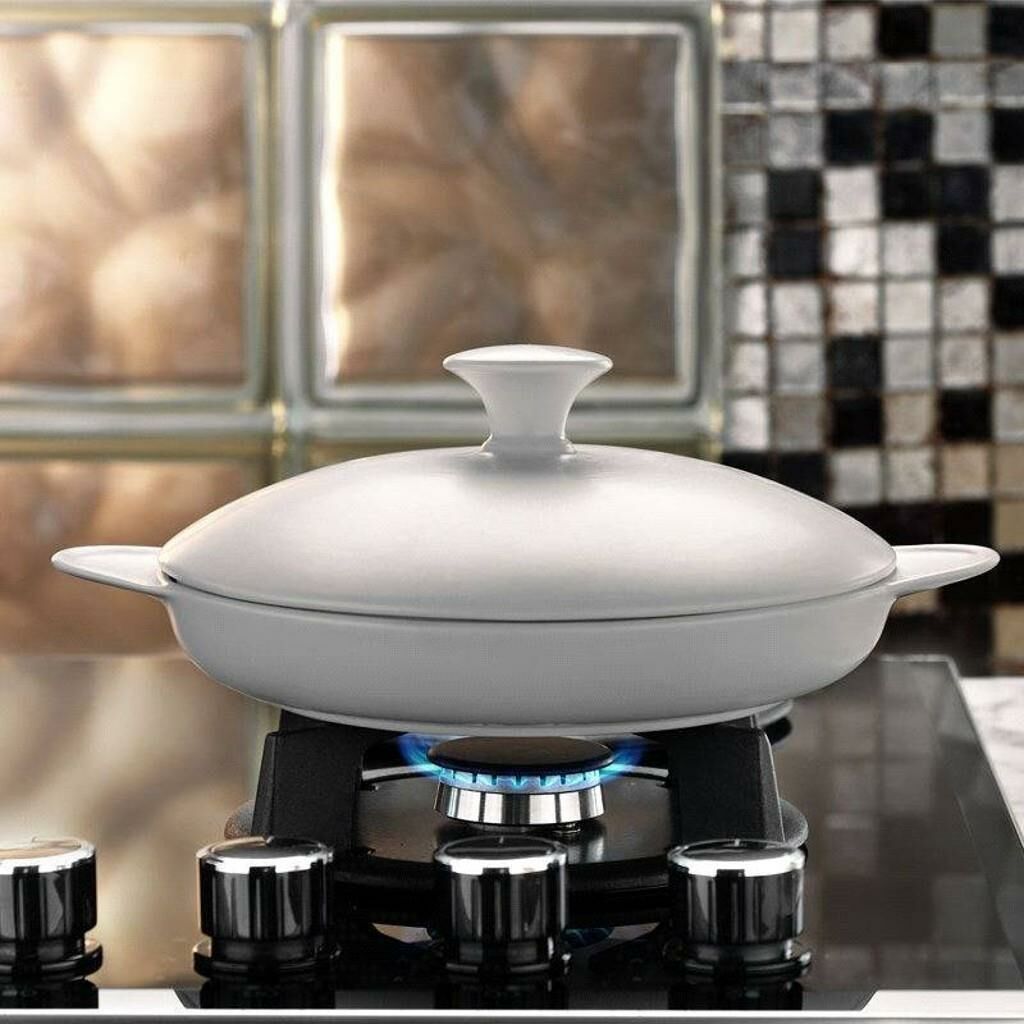 Kütahya Porselen Porflame 25 cm Kapaklı Tava