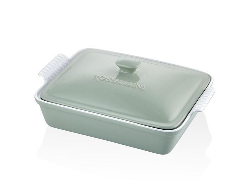 ROSSALLINI LIFE DİKDÖRTGEN KAPAKLI YEŞİL FIRIN KABI 33X23X7 CM