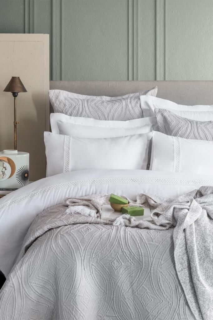 Apricitas Home Tek Kişilik Yatak Örtülü Nevresim Set Belmont Gray