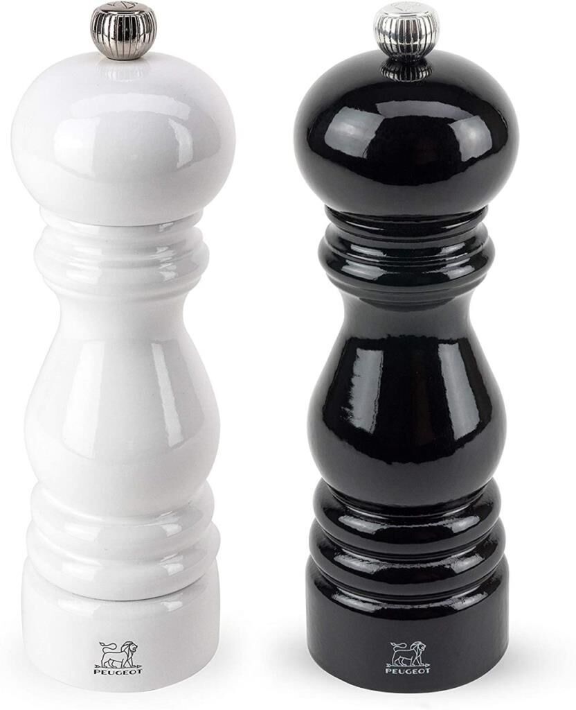 Galeri Kristal Peugeot Paris Karabiber/Tuz Değirmen Set Siyah-Beyaz 18Cm
