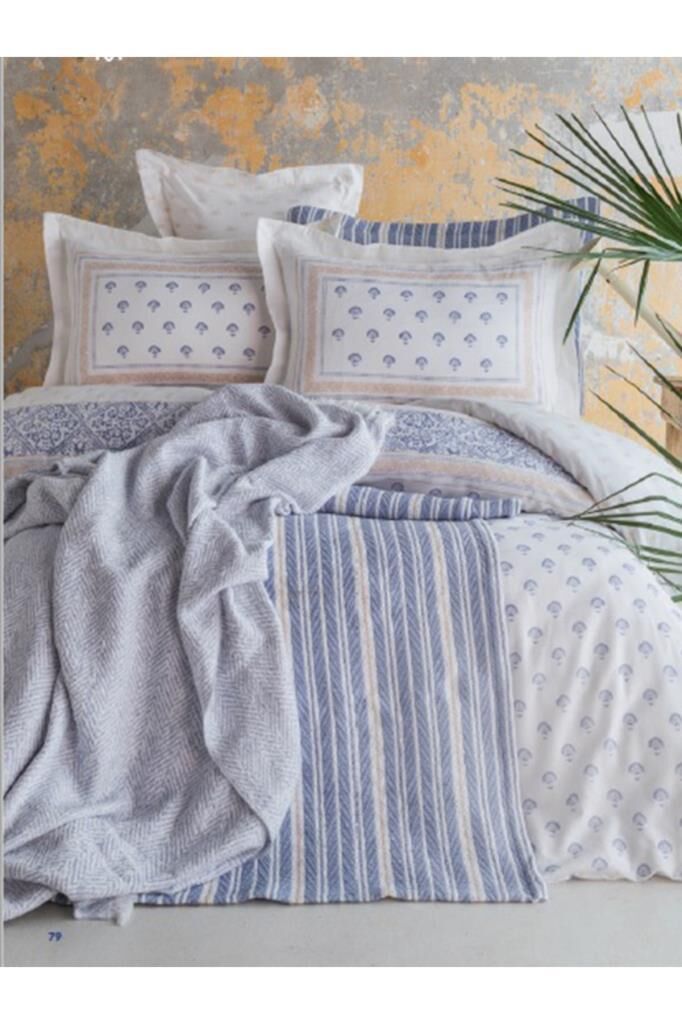 Apricitas Home Tek Kişilik Yatak Örtülü Nevresim Set Florantine Blue
