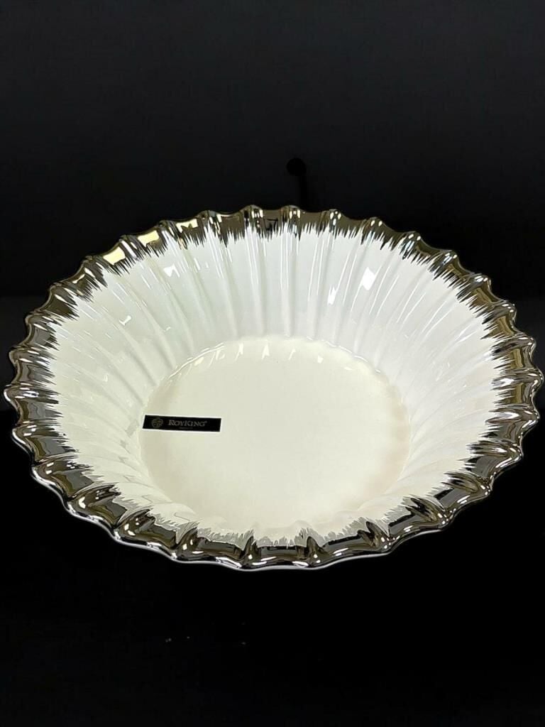 ROYKING LINE SILVER YUVARLAK SALATA KASESİ 26 CM