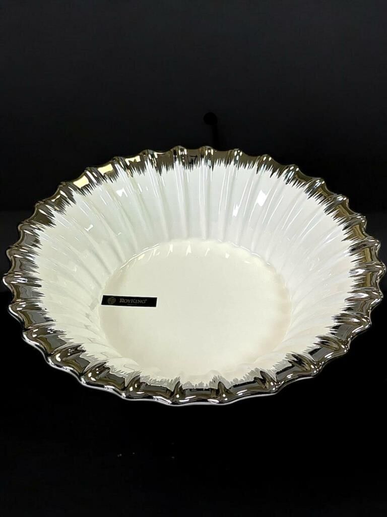 ROYKING LINE SILVER YUVARLAK SALATA KASESİ 26 CM