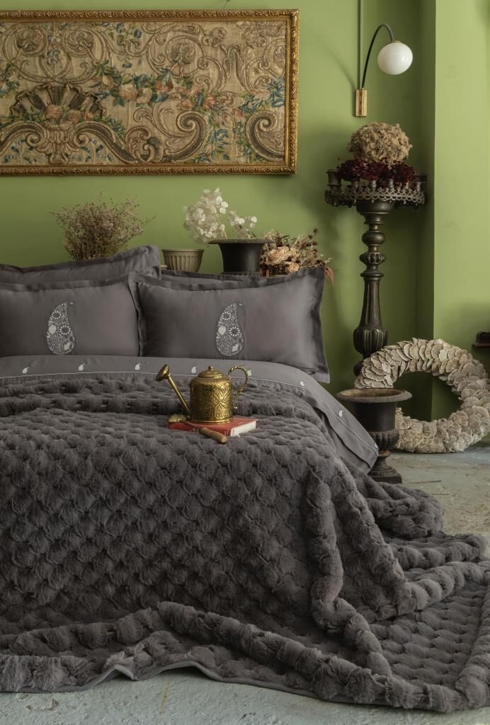 APRİCİTAS SILVEROX GRAY YATAK ÖRTÜLÜ SET ÇİFT KİŞİLİK