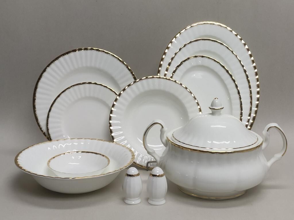 Monno Oro Gold Bone China 59 Parça 12 Kişilik 9959F28 Dekor Yemek Takımı