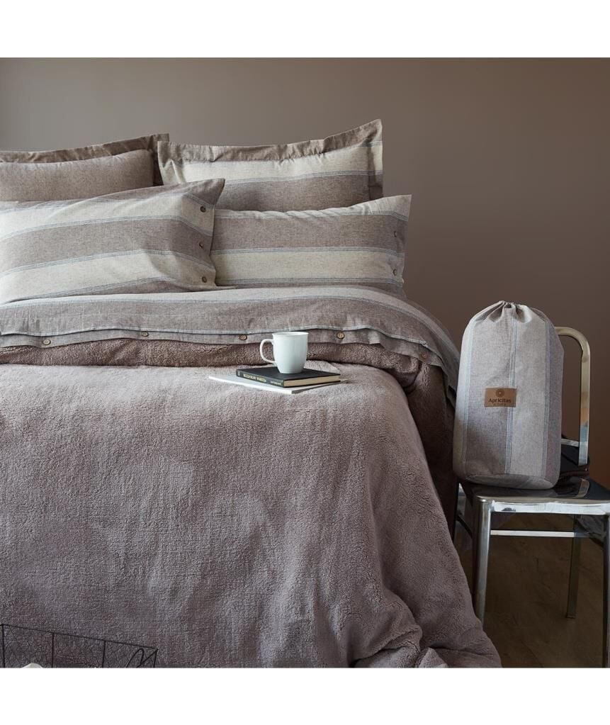 Apricitas Home  Double Comfort Dark Beige Çift Kişilik %100 Pamuk Nevresim Takımı