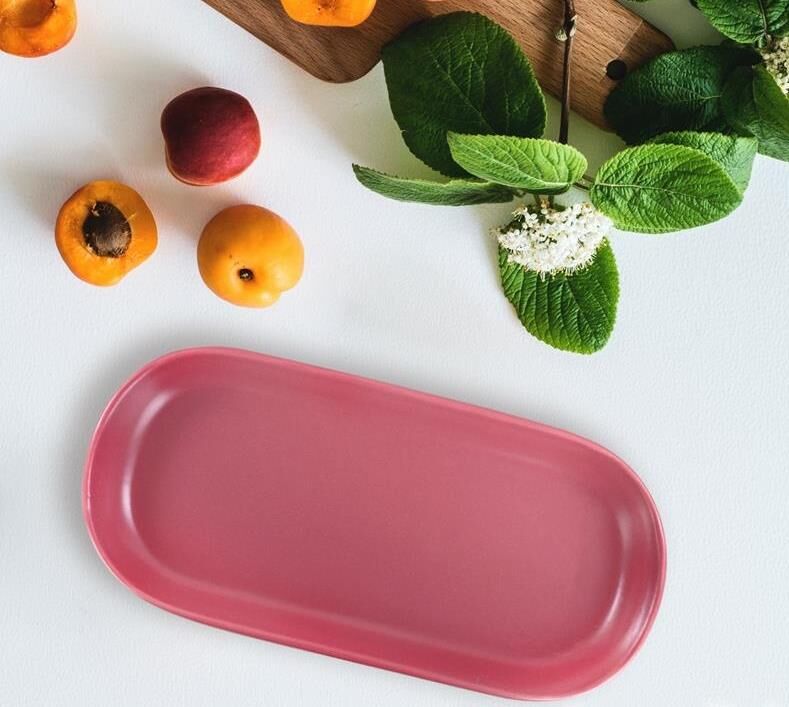 Keramika Noyan 26 cm Kayık Tabak Gül Kurusu