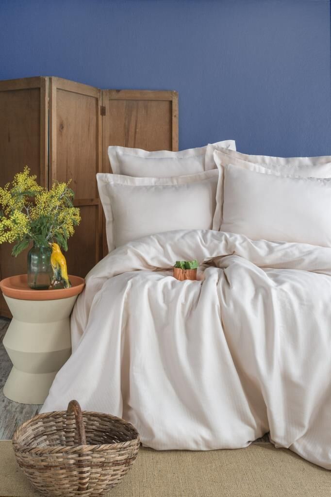 Apricitas Home Essential Bej Çift Kişilik %100 Pamuk Nevresim Takımı
