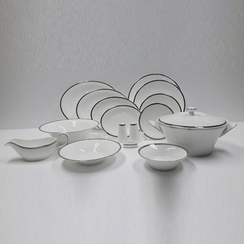 Evaliza Coupe Paisley Platin Yemek Takımı 101 PARÇA