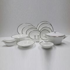 Evaliza Coupe Paisley Platin Yemek Takımı 101 PARÇA