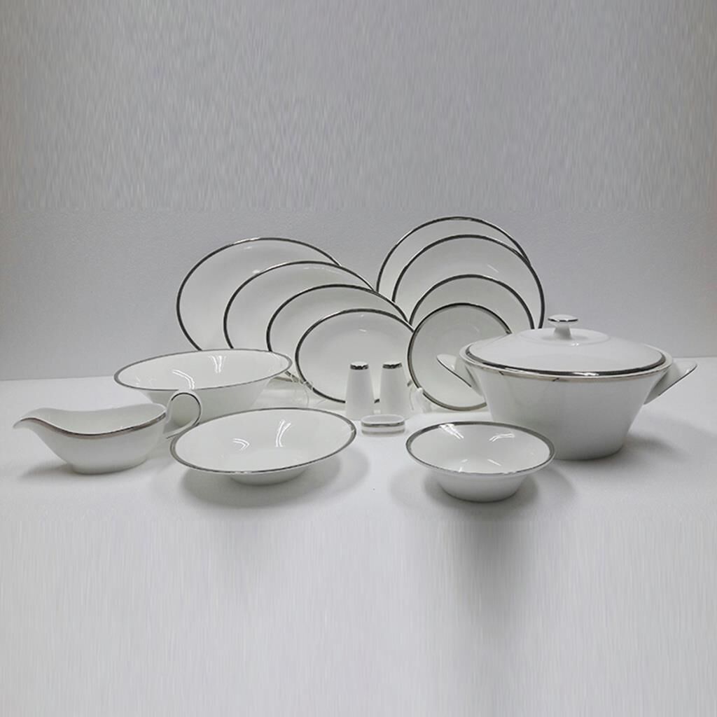 Evaliza Coupe Paisley Platin Yemek Takımı 101 PARÇA