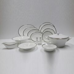 Evaliza Coupe Paisley Platin Yemek Takımı 101 PARÇA