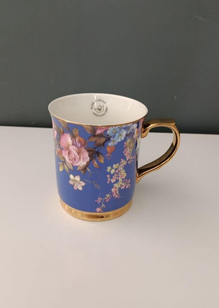 ROYKING KUPA BARDAK LACİVERT ÇİÇEKLİ 400 ML