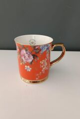 ROYKING KUPA BARDAK TURUNCU ÇİÇEKLİ 400 ML