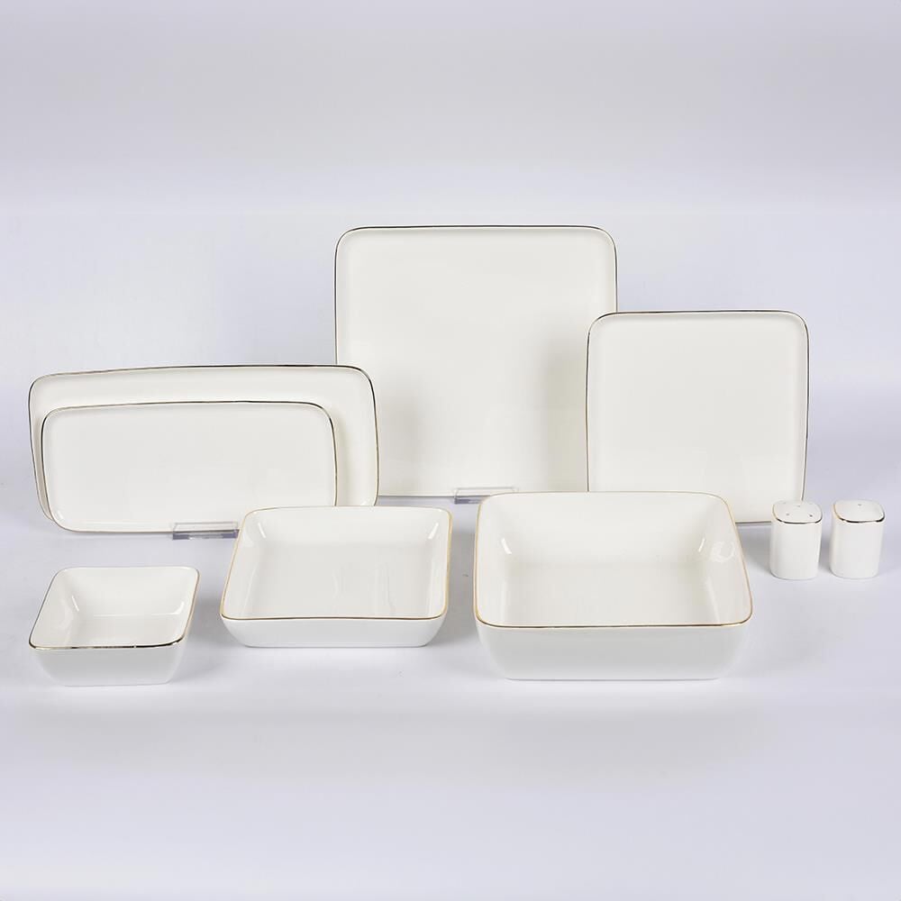 EVDEMA DİKDÖRTGEN GOLD 30 PARÇA YEMEK TAKIMI