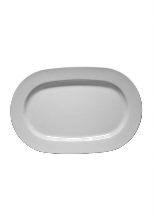 Kütahya Porselen Frig Otel 22 cm Kayık Tabak 6 Adet Dekorsuz