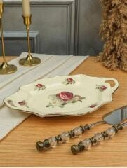 ROYKING ROSE 31 CM OVAL KULPLU SUNUM TABAĞI