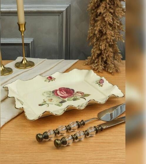 ROYKING ROSE DİKDÖRTGEN SUNUM TABAĞI 31 CM