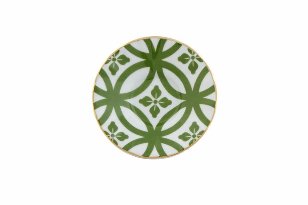 Porland Morocco 6 lı Desen1 Yeşil Ergonomik Çay Tabağı 12cm 04A+P021483