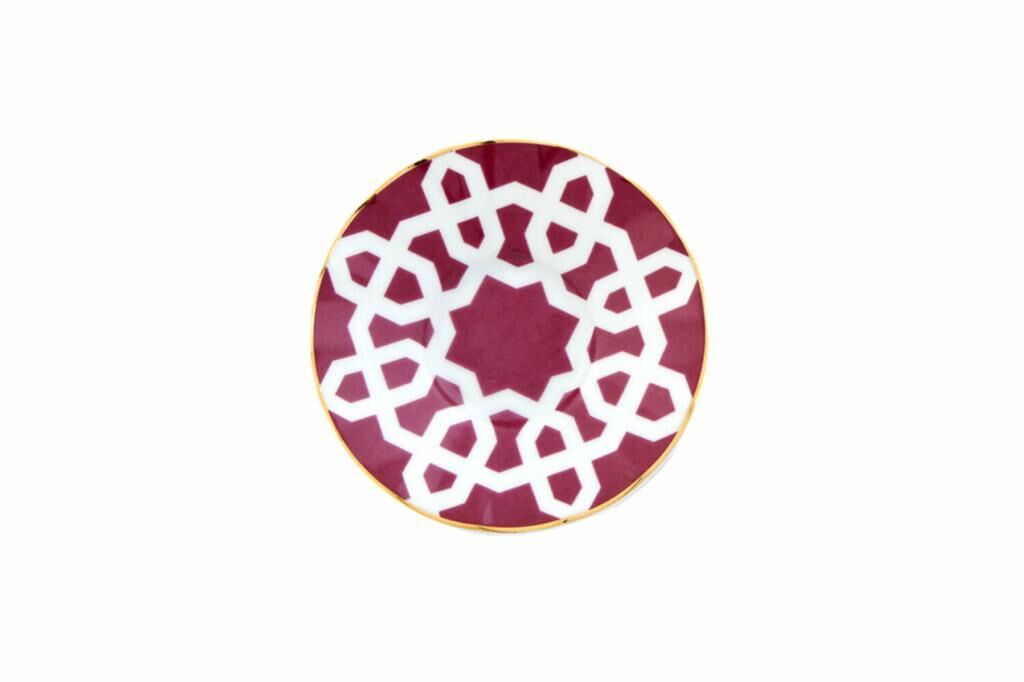 Porland Morocco 6 lı Desen5 Fuşya Ergonomik Çay Tabağı 12cm 04A+P021491