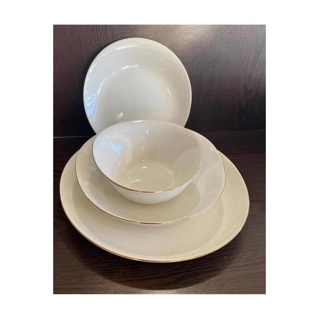 KÜTAHYA PORSELEN BONE ROSA 52 PARÇA YEMEK TAKIMI ALTIN