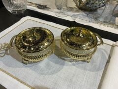 QUEEN ANNE 2 li YUVARLAK ŞEKERLİK GOLD
