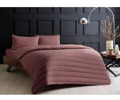 Taç Natura Tek Kişilik Yorgan Seti Koyu Somon