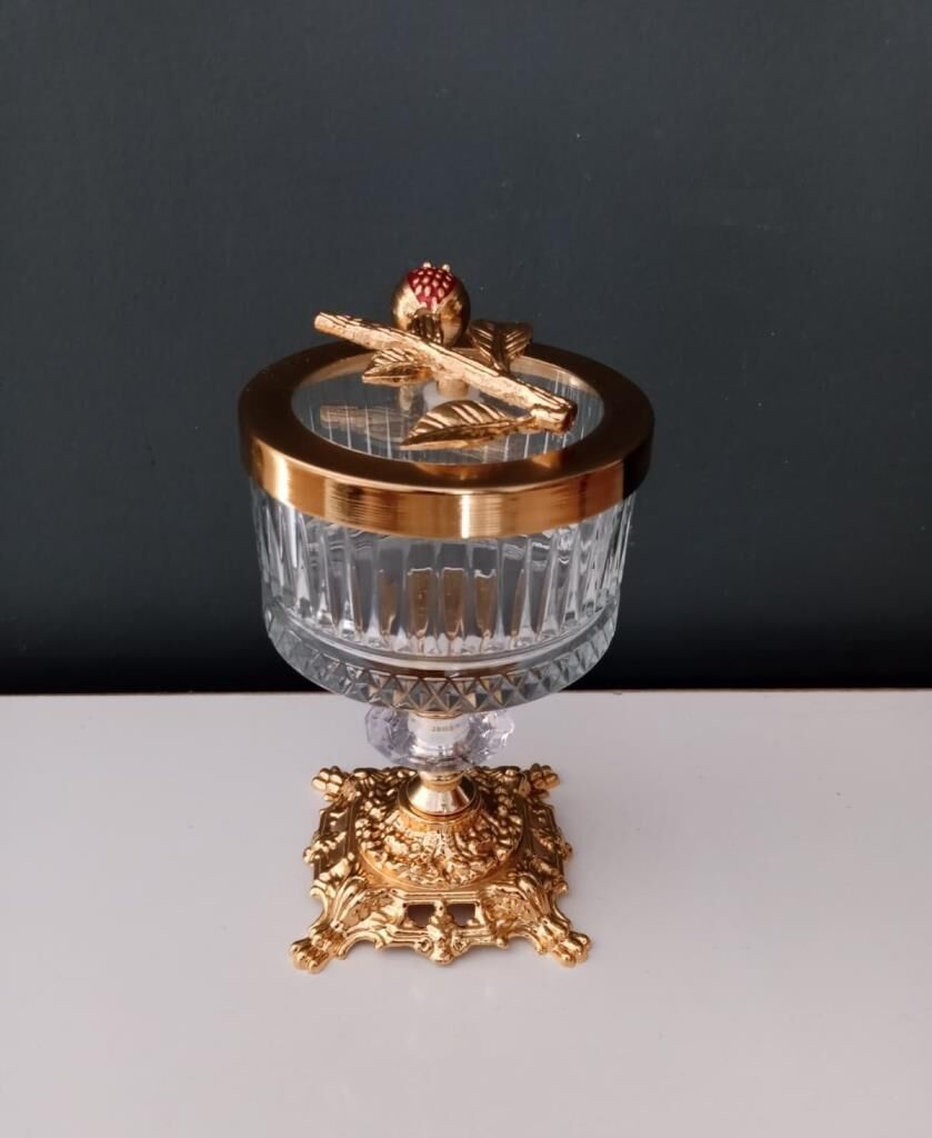 Selim Dekor Nar Elize Metal Ayaklı Küçük Sunum