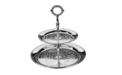 QUEEN ANNE 2 KATLI MEYVELİK GÜMÜŞ 18 ve 26 cm