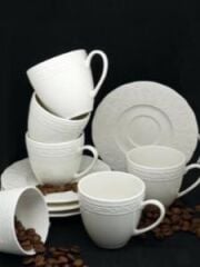 Kütahya Porselen Bone Başak 12 Parça Kahve Fincan Takımı Dekorsuz