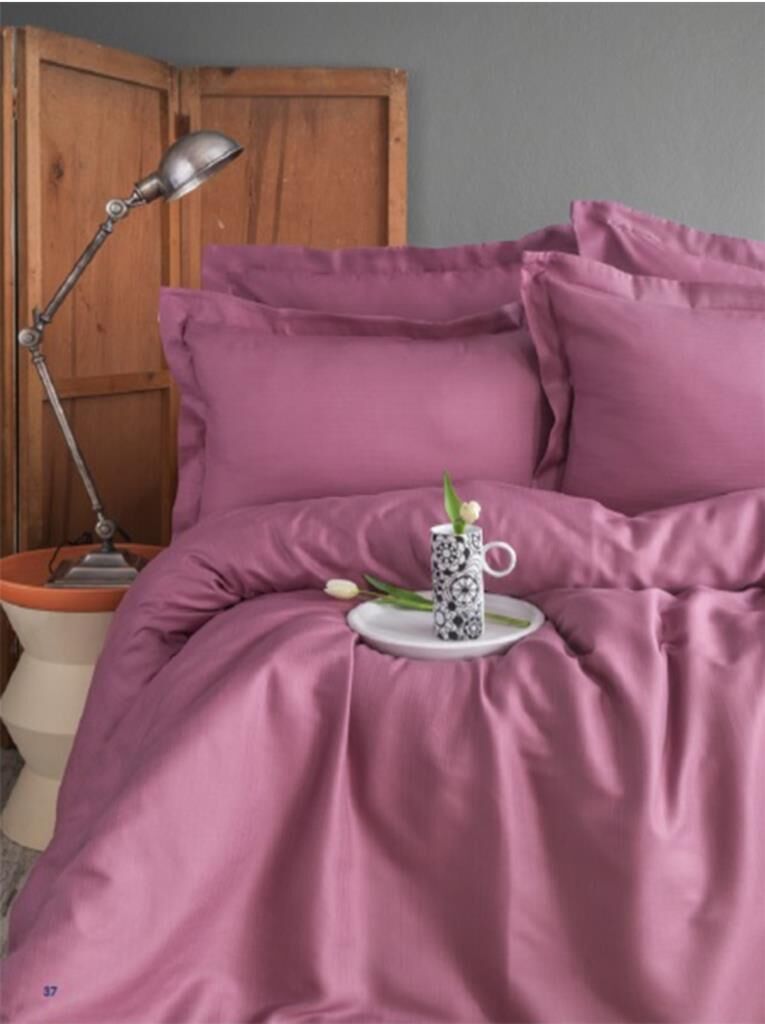 Apricitas Home Ellie Violet Çift Kişilik %100 Bambu Pamuk Saten Nevresim Takımı AP53T20211149