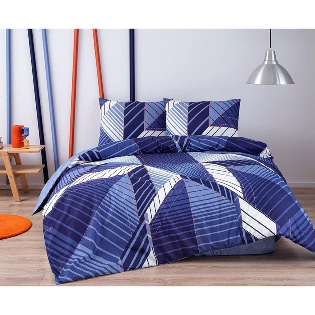 Taç Genç Modası Silva Ranforce Çift Kişilik Nevresim Takımı Lacivert