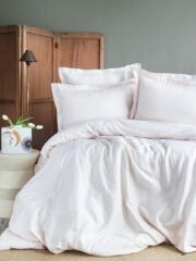 Apricitas Home Ellie White Çift Kişilik %100 Bambu Pamuk Saten Nevresim Takımı AP53T20211152