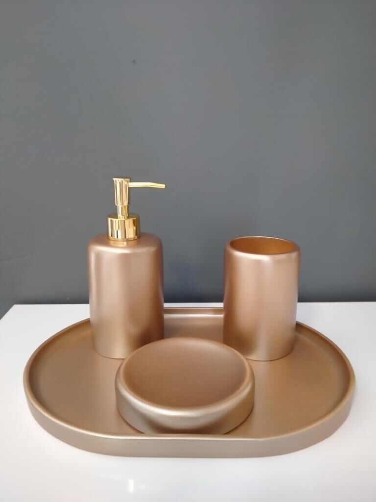 Selim Dekor 4 Parça Banyo Seti Victoria Vizon