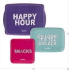 TANTİTONİ MALEMİN YAZI DESENLİ 3 Lİ KAYDIRMAZ TEPSİ 25-36-43 CM