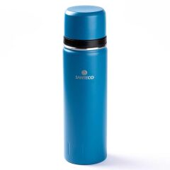 TANTİTONİ MAVİ ÇİFT KATMANLI 2 KAPAKLI PASLANMAZ ÇELİK TERMOS 1L