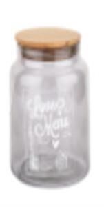 TANTİTONİ LOVE MENU DESENLİ GRİ CAM KAVANOZ 890 ML