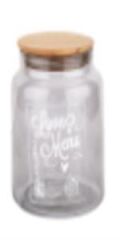 TANTİTONİ LOVE MENU DESENLİ GRİ CAM KAVANOZ 890 ML