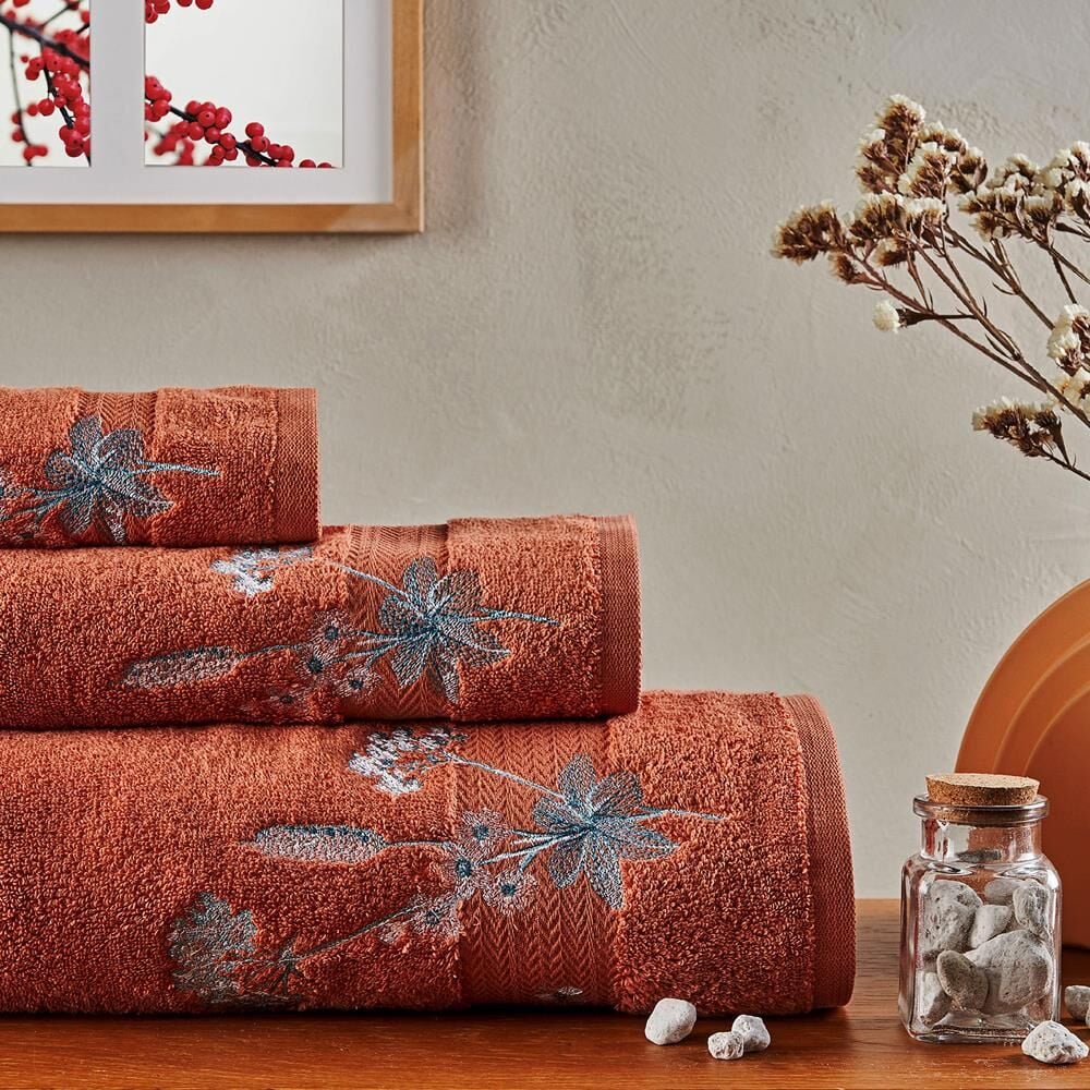 Evdema Petra 3' Lü Havlu Seti Kiremit MC062088