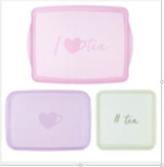 TANTİTONİ MELAMİN TEA DESENLİ 3 LÜ KAYDIRMAZ TEPSİ 25-36-43 CM