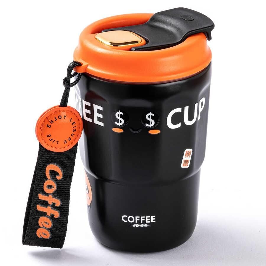 TANTİTONİ OKADİ PRATİK SİYAH PASLANMAZ ÇELİK TERMOS BARDAK 380 ML