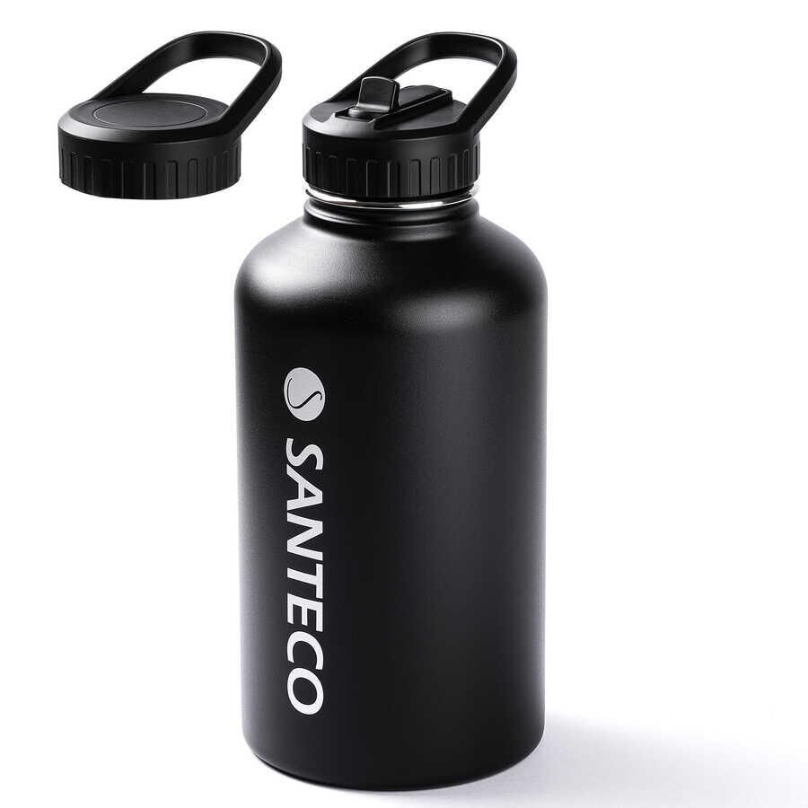 TANTİTONİ SİYAH ÇİFT KATMANLI PASL. ÇELİK TERMOS SU ŞİŞESİ 1.9L