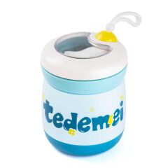 TANTİTONİ TEDEMEI MAVİ PASLANMAZ ÇELİK KAŞIKLI YEMEK TAŞIMA KABI 450 ML